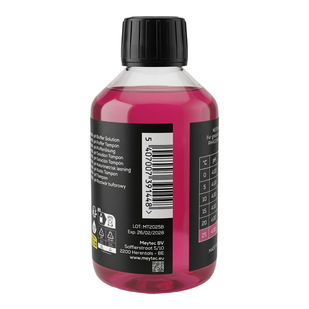 Kalibratievloeistof pH 4.01 250 ml etiket met barcode