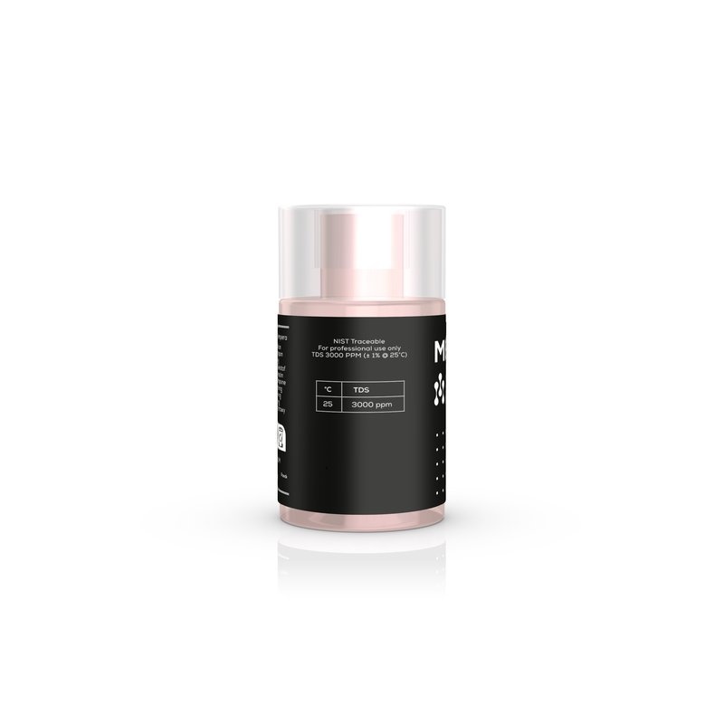 Meytec TDS kalibratievloeistof 3000 ppm 60 ml voorkant fles